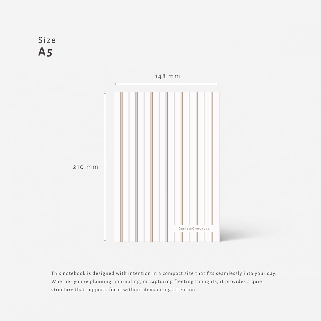 Minimal Desk Notebook – A5, Ruled, 120 Pages | Satis 004
