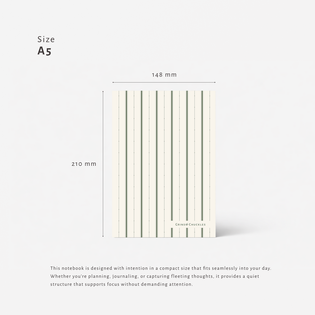 Minimal Desk Notebook – A5, Ruled, 120 Pages | Satis 005