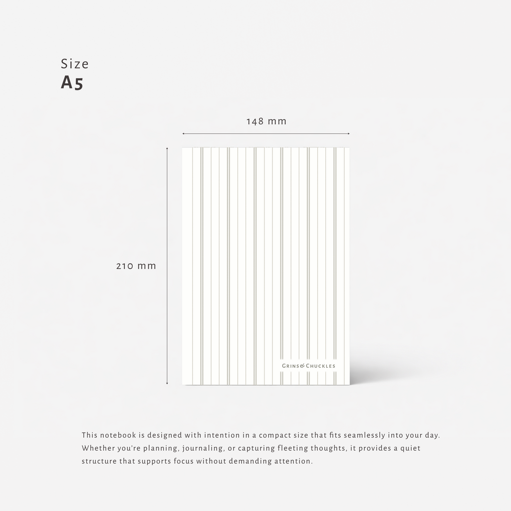 Minimal Desk Notebook – A5, Ruled, 120 Pages | Satis 007