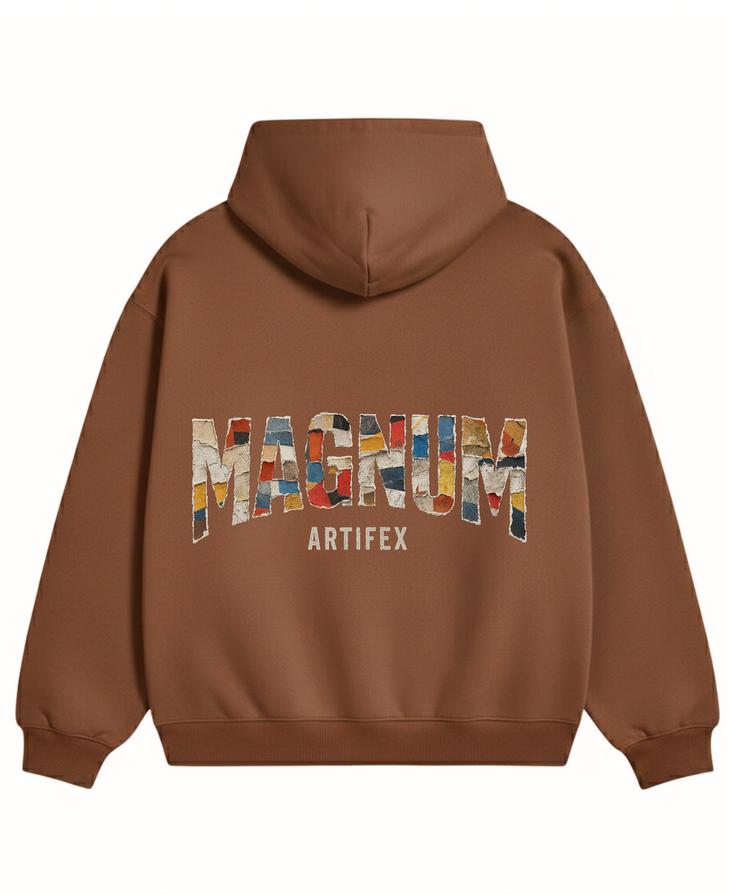 Mocha Brown Oversized Hoodie Back Design