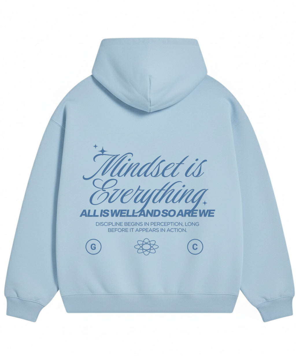 Sky Blue Oversized Hoodie Back Design