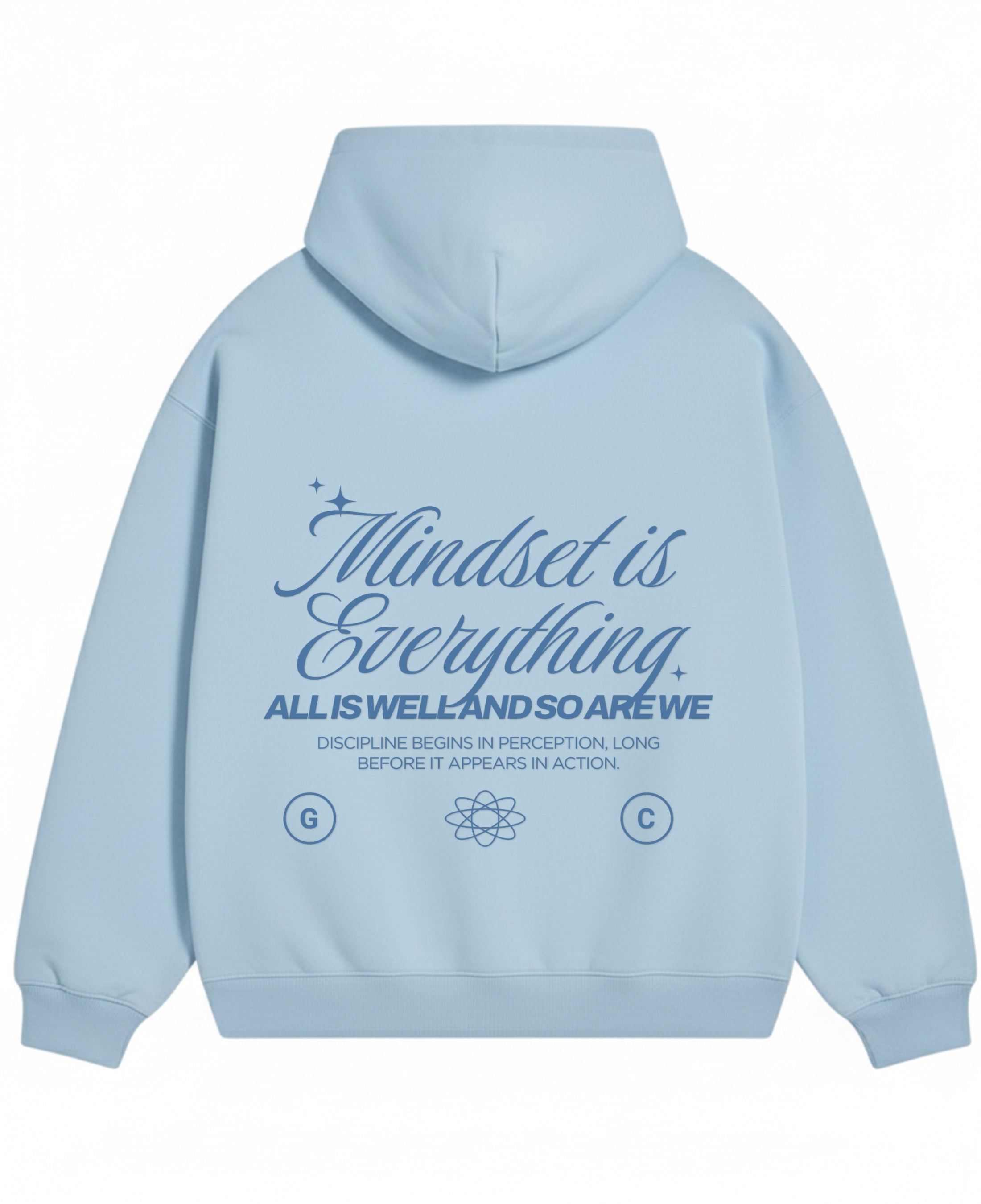 Sky Blue Oversized Hoodie Back Design