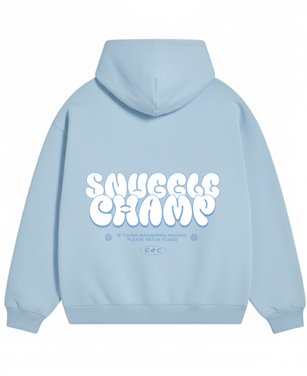 Sky Blue Oversized Hoodie Back Design