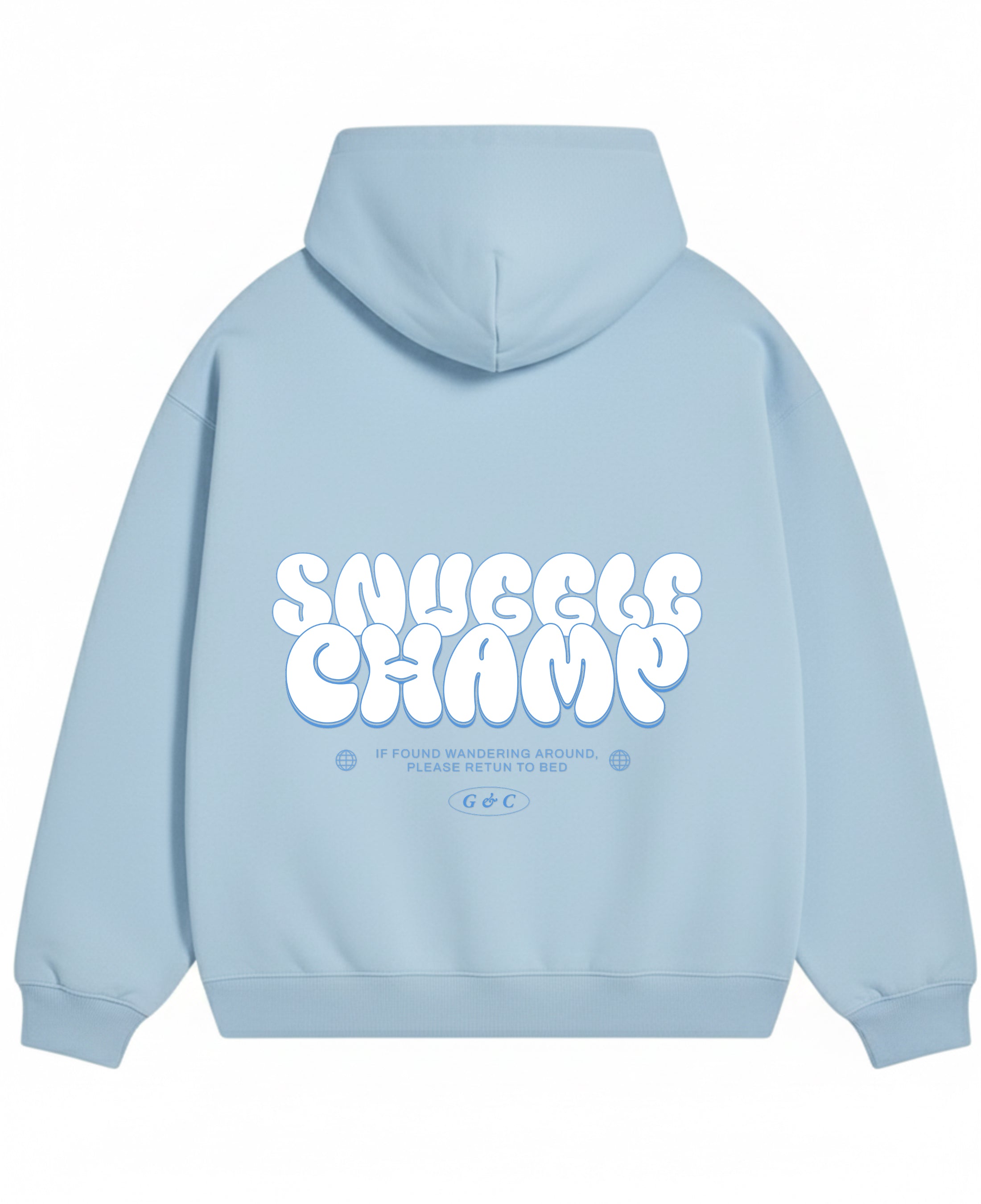 Sky Blue Oversized Hoodie Back Design